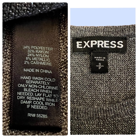 Express Gray With Silver Glitter, Tunic Women’s Size Small - Picture 10 of 11